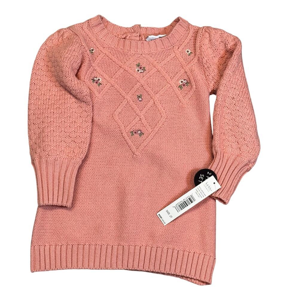 NWT Nicole Miller Pink Knit Sweater Dress 2T
